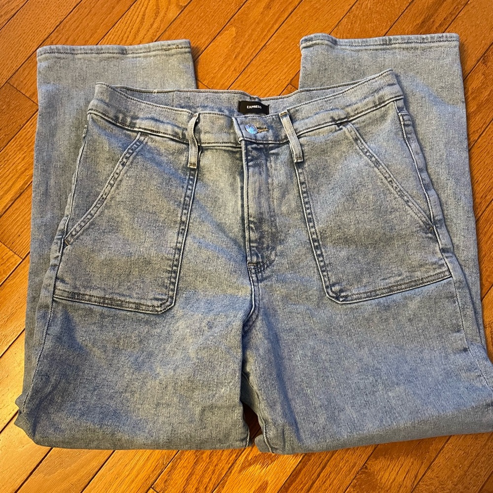 Express High Rise Straight Ankle Jeans